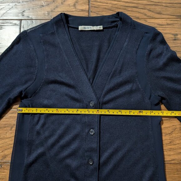 Ricki's cardigan button up V neck navy blue size XS - Picture 10 of 13